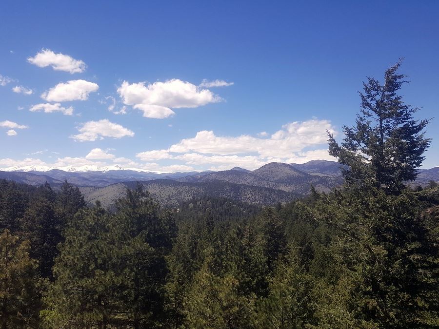 View from the trailhead of the Beaver Brook to Chavez Trail Loop Hike near Denver, Colorado