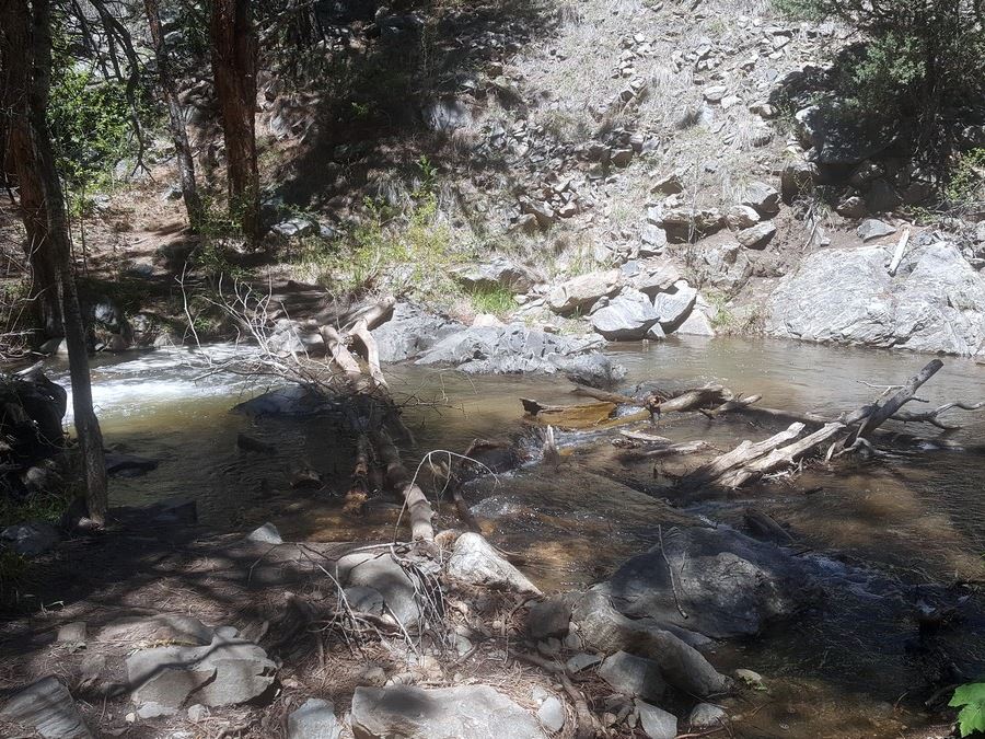 Creek crossing on the Beaver Brook to Chavez Trail Loop Hike near Denver, Colorado