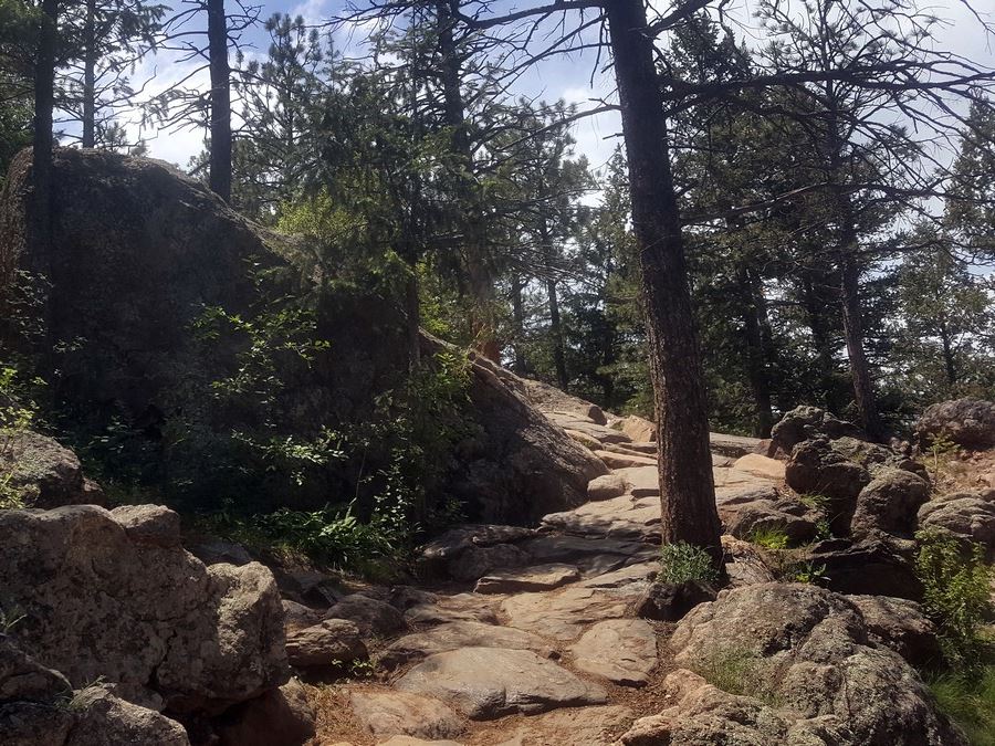 Rocky trail on the Lair o' the Bear Park Hike near Denver, Colorado