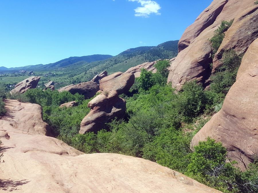 The beginning of the Red Rocks Park Hike near Denver, Colorado