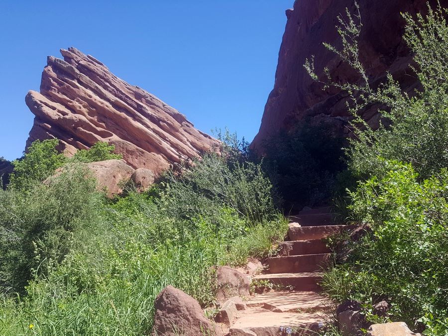 Finishing the Red Rocks Park Hike near Denver, Colorado