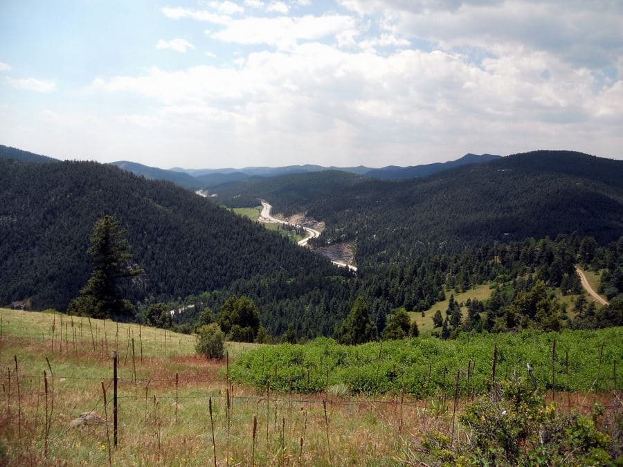 View from Parmalee Circle on the Mount Falcon Park Hike near Denver, Colorado