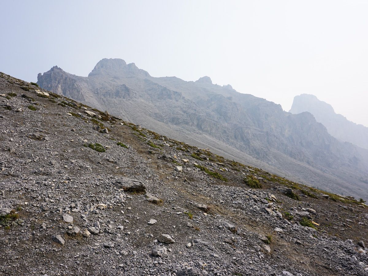 Approaching the peaks on the Edith and Cory Pass Circuit Hike in Banff, Alberta