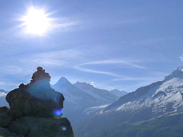 Scenic view form the Lac Blanc hike near Chamonix, France