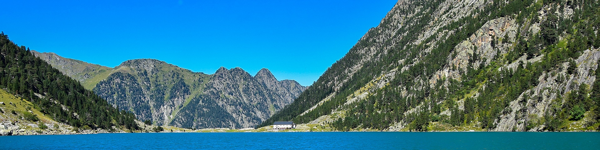 Panorama from the Lac de Gaube hike in French Pyrenees