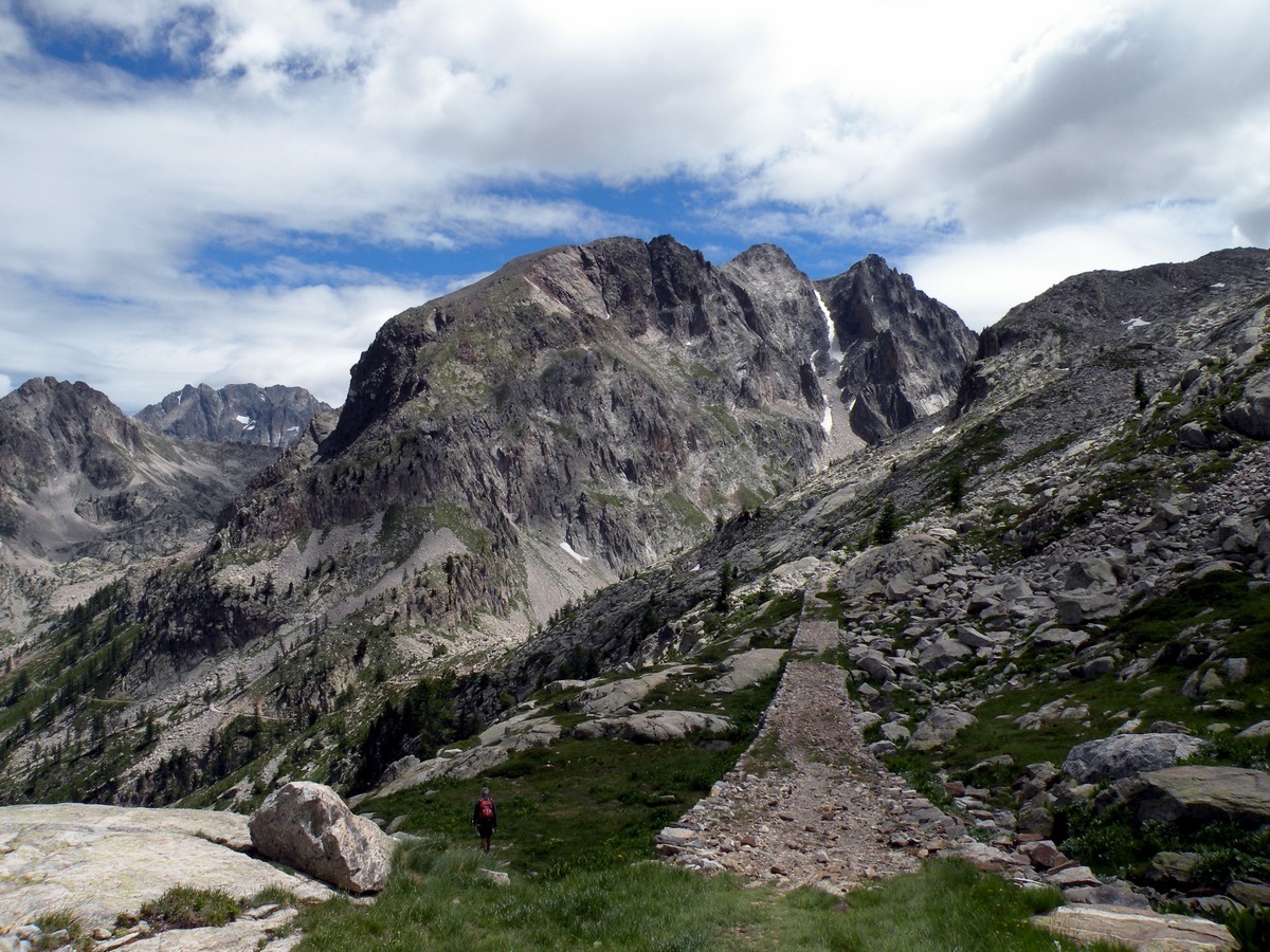 Views towards the Prefouns Testa di Tablasses from the Giro del Valasco Hike in Alpi Marittime National Park, Italy