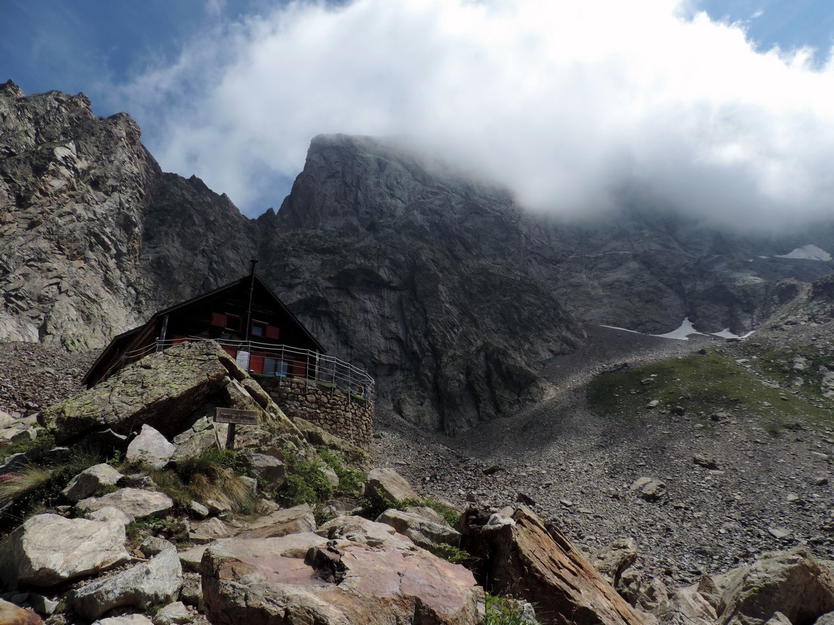 Approaching the hut on the Vallone Argentera Hike in Alpi Marittime National Park, Italy