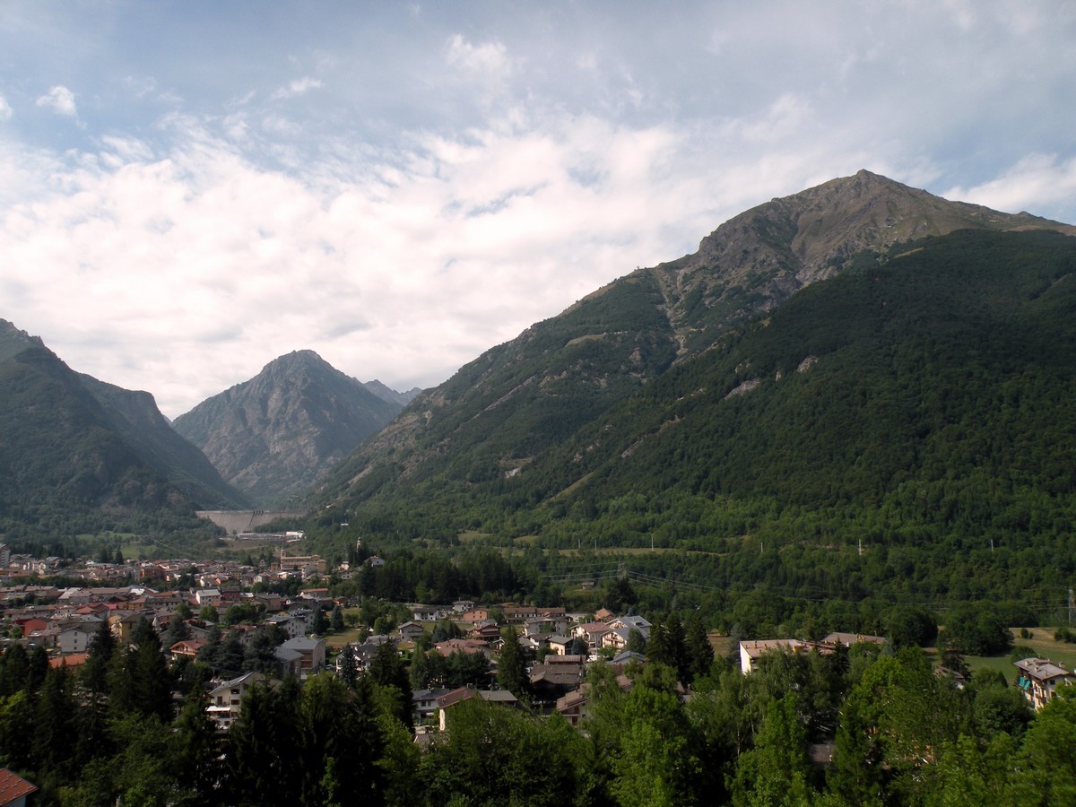 Overview on Entracque from the Gorge Della Reina Hike in Alpi Marittime National Park, Italy