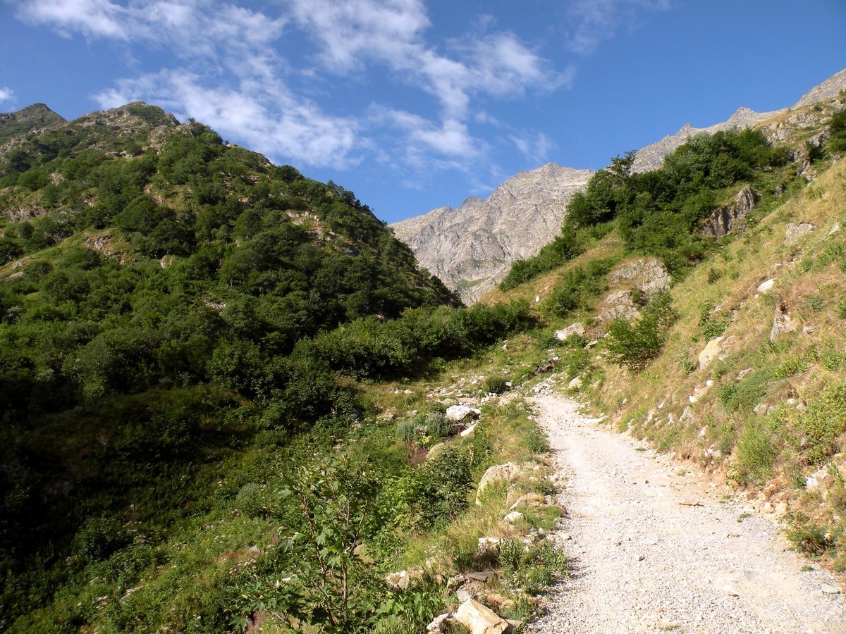 The road before the Praiet on the Il Piano del Praiet Hike in Alpi Marittime National Park, Italy