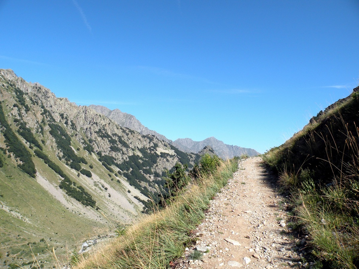 The view to the north from the Lago del Vei del Bouc Hike in Alpi Marittime National Park, Italy