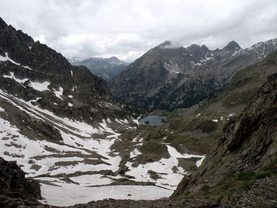 North side of the Pas des Ladres on the Col de Fenêtre Hike in Mercantour National Park, France