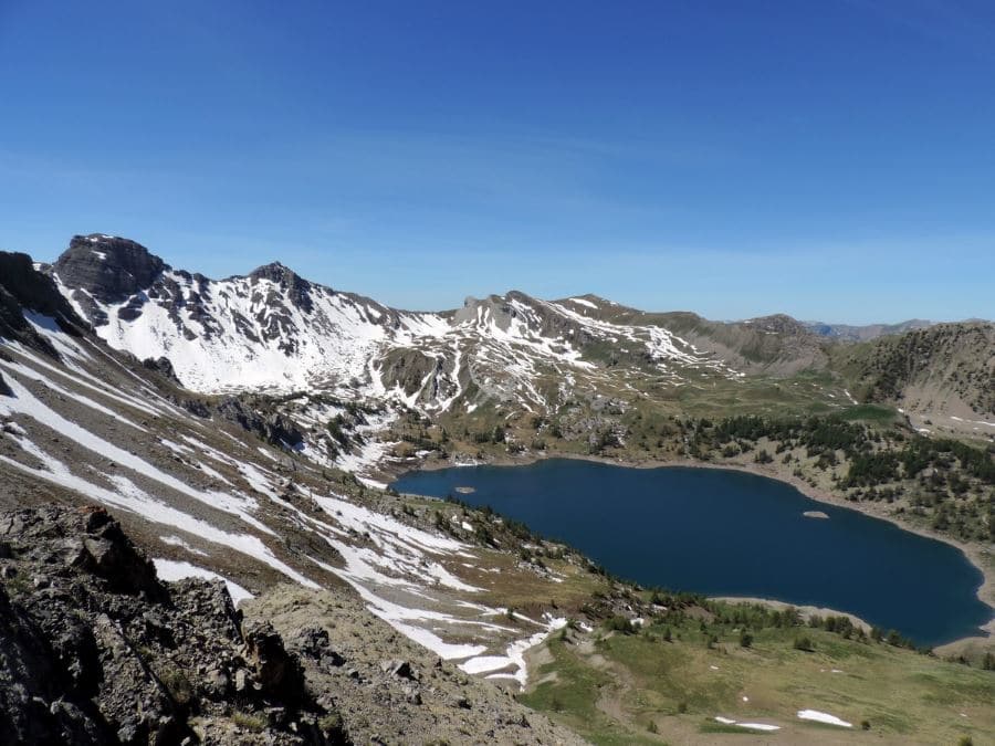 The Lac d'Allos from the Pas de Lausson on the Sommets des Garrets Hike in Mercantour National Park, France