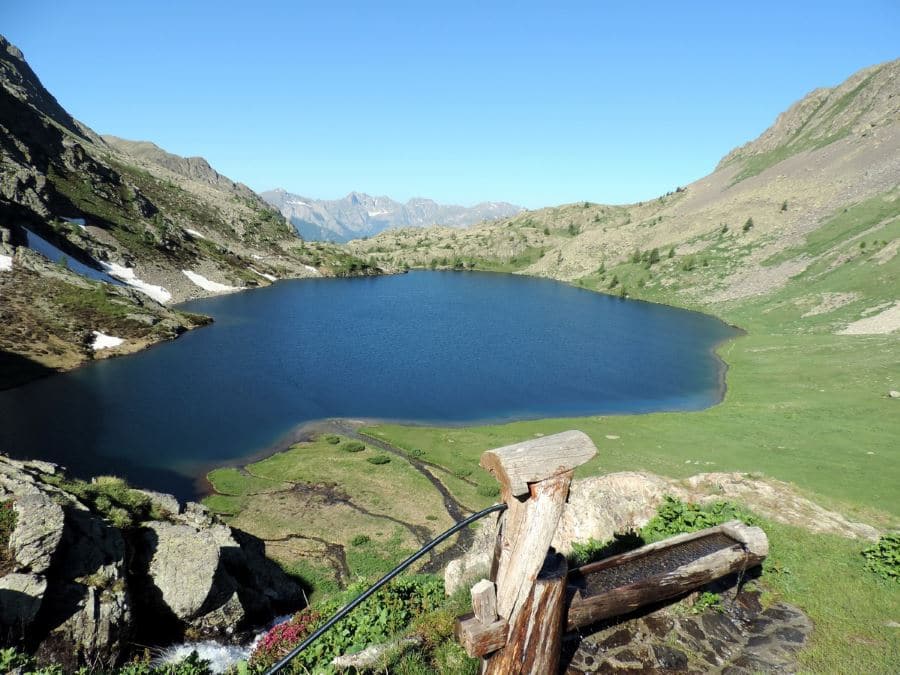 The Lac de Vence from the refuge on the Lacs de Vens Hike in Mercantour National Park, France