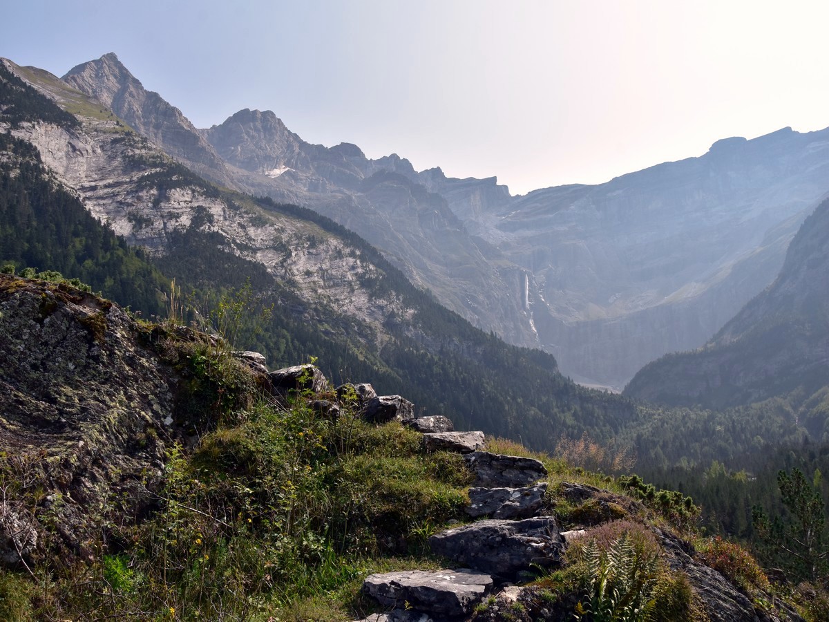 The stone staircase leading to the secret viewpoint on the Cirque de Gavarnie Hike in French Pyrenees