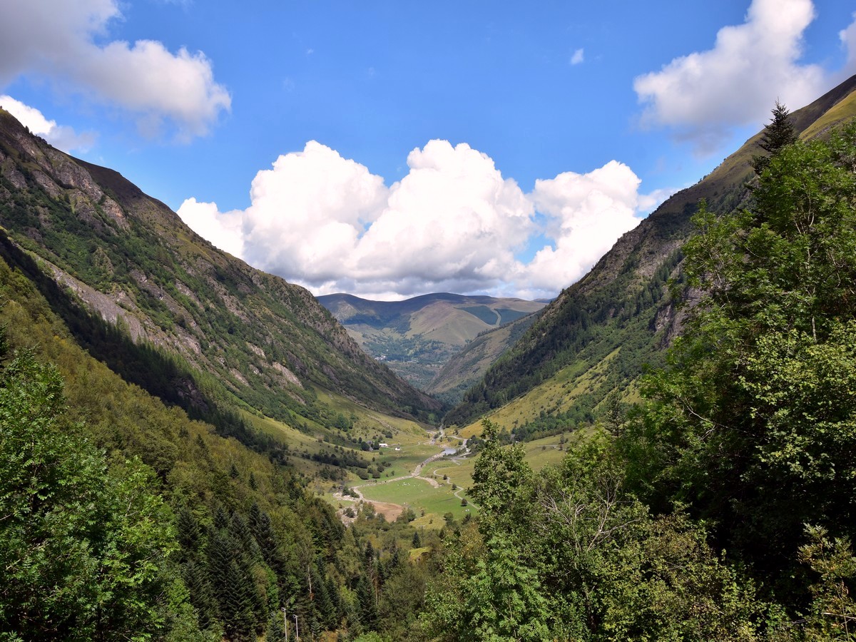 Beautiful valley on a hike in French Pyrenees