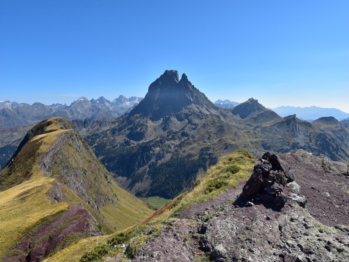 Views over the Pic du Midi d'Ossau from the Lacs et Pic d’Ayous Hike in French Pyrenees