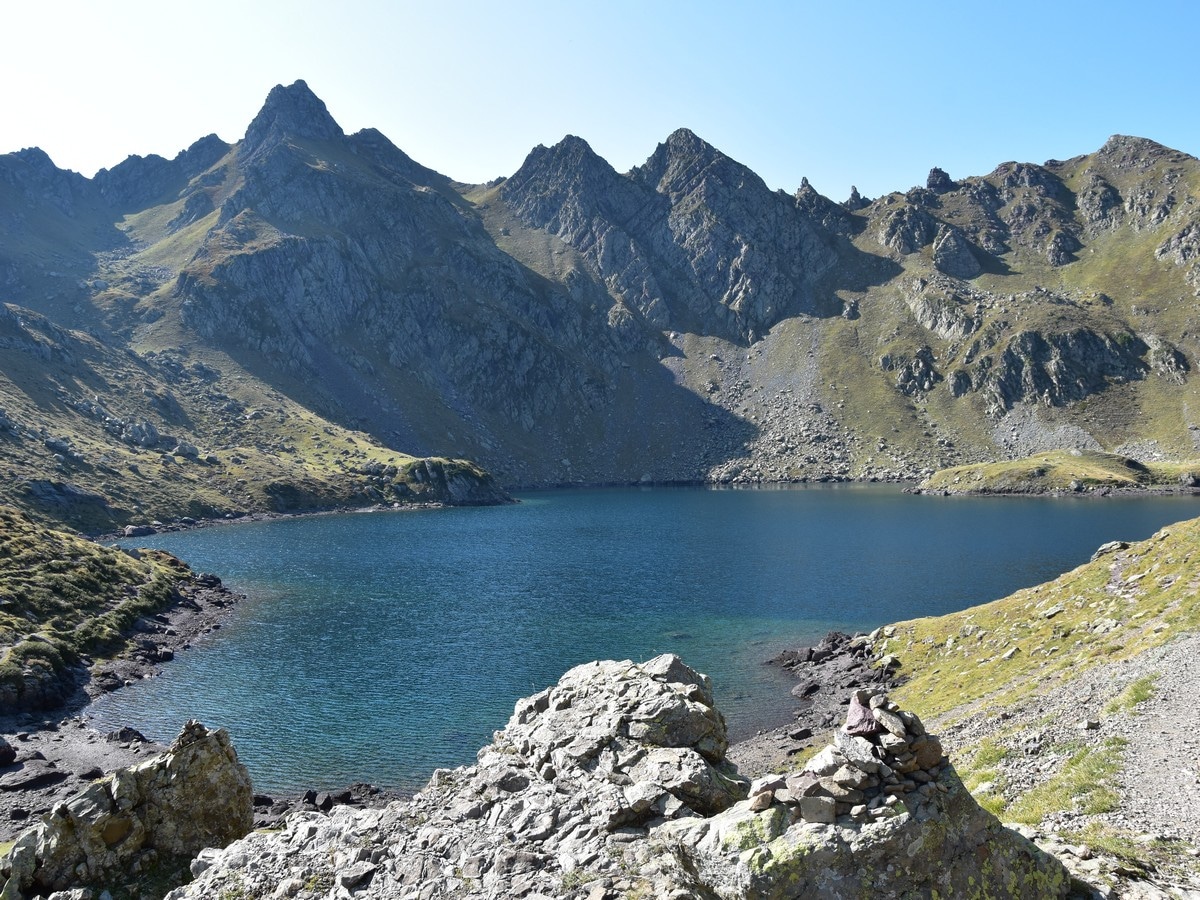 Lac Bersau and the Pic Hourquette from the Lacs et Pic d’Ayous Hike in French Pyrenees