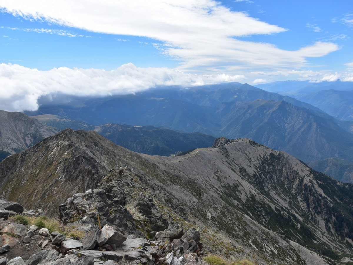 The views southwest from the top of the Pic du Canigou Hike in French Pyrenees