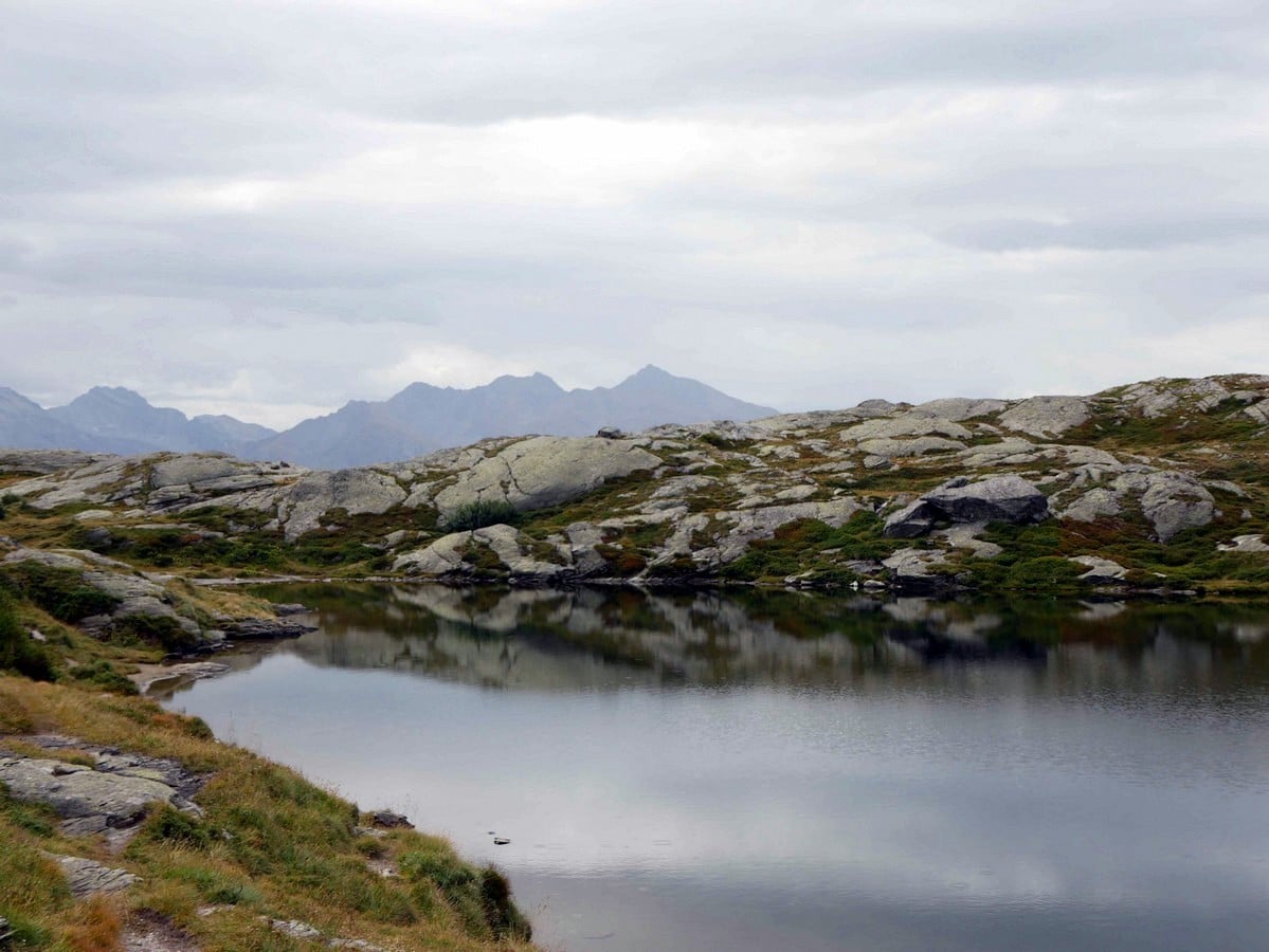 Left side of the lake on the Lac Blanc de Termignon Hike in Vanoise National Park in France