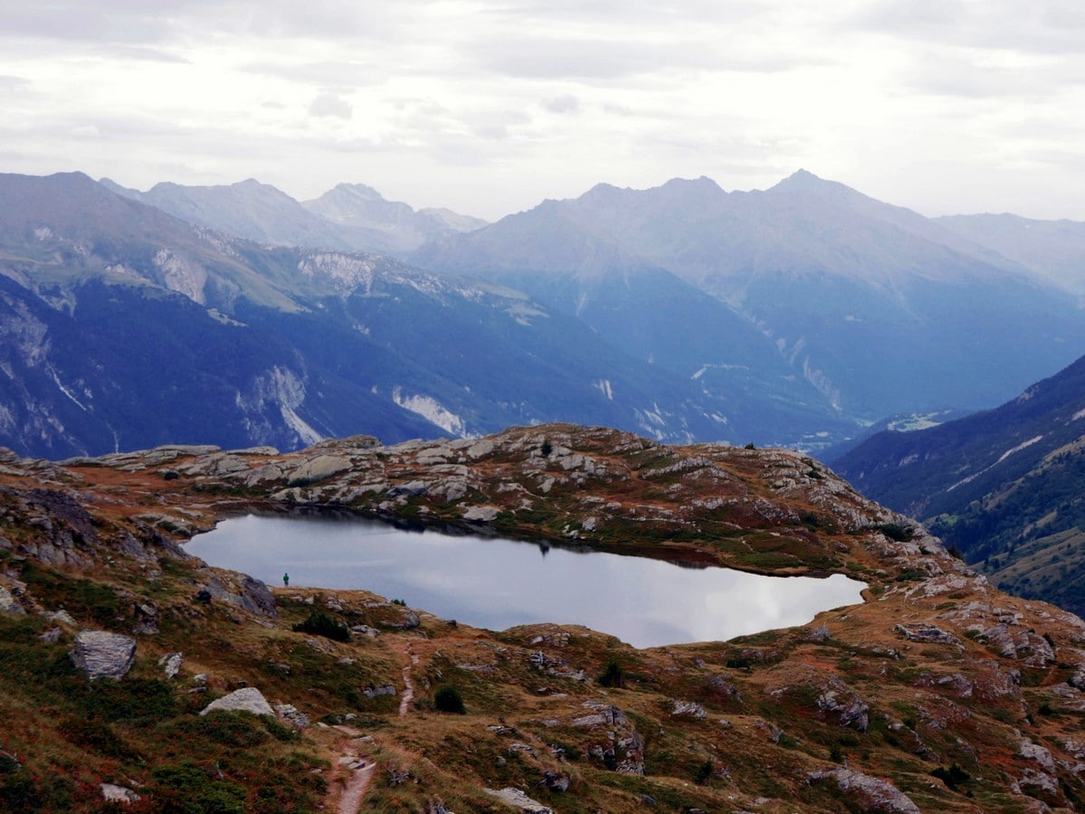 View on the lake from the Lac Blanc de Termignon Hike in Vanoise National Park in France
