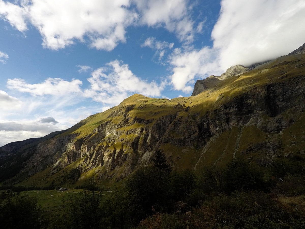 The trail on the Refuge du Mont Pourri Hike in Vanoise National Park in France