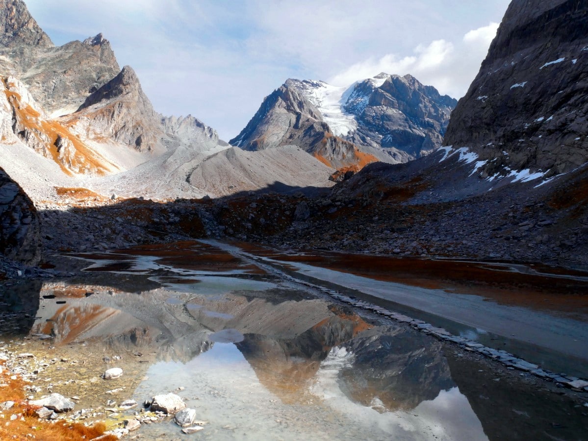 Lac des Vaches and Glacier of the Grande Casse on the Lac des Vaches and Col de la Vanoise Hike in Vanoise National Park in France