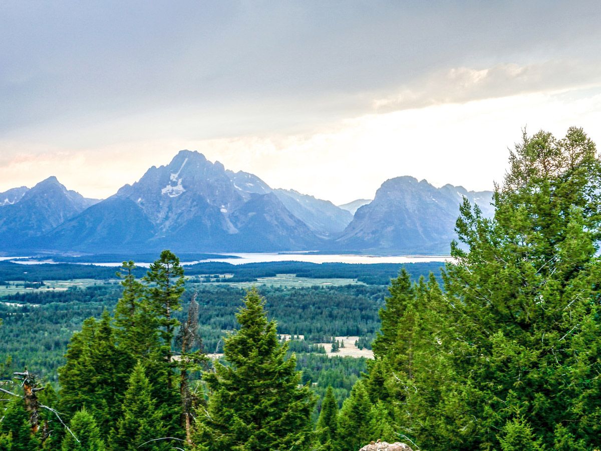 Mountain views on Grand View Point Hike in Grand Teton National Park