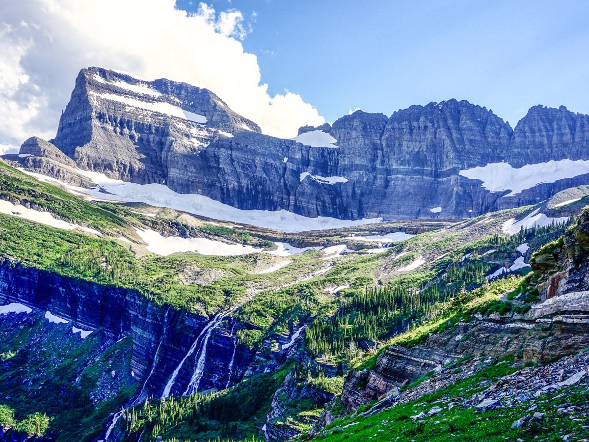 Mountains at Grinnell Glacier Hike in Glacier National Park