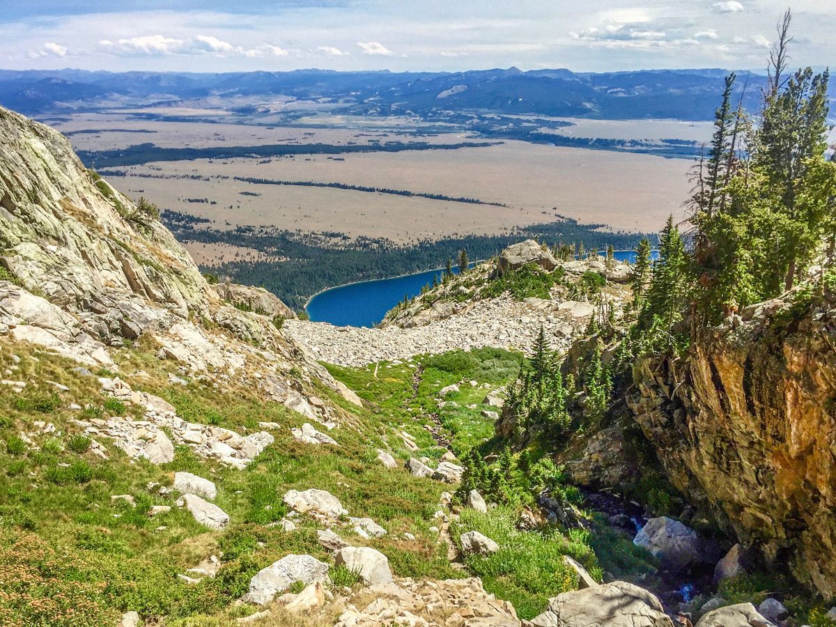 View from the mountain at Hanging Canyon Hike in Grand Teton National Park