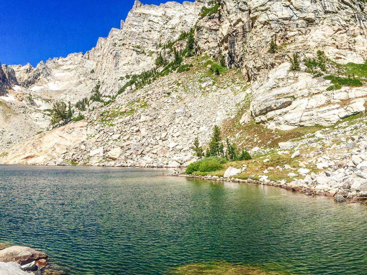 Lake at Hanging Canyon Hike in Grand Teton National Park has amazing scenery