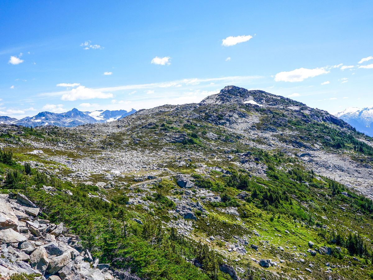 Mountain hiking trail at High Note Trail Hike in Whistler