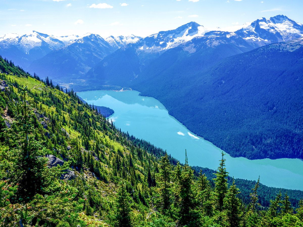 Water and mountains at High Note Trail Hike in Whistler