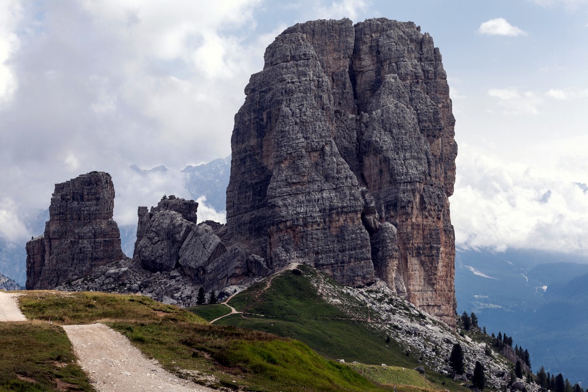 Cinque Torri from the Nuvolau Hike in Dolomites, Italy