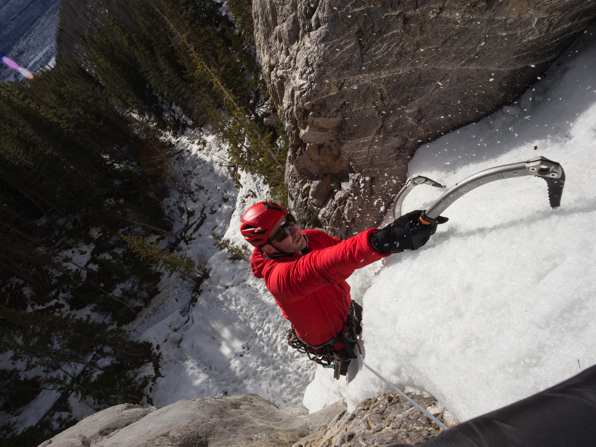 Ice climbing with one of Edmonton Hiking Clubs