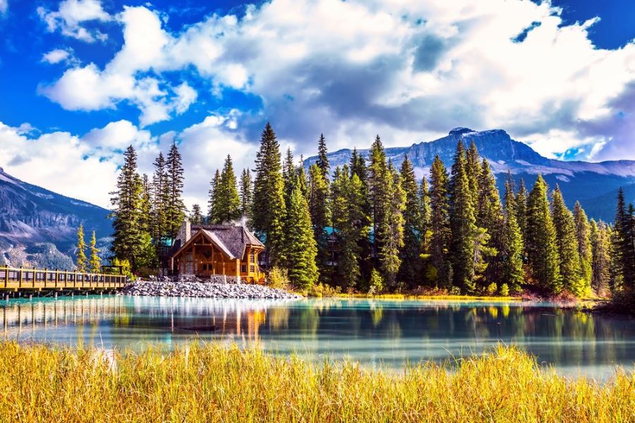 Emerald Lake is a must-visit place along Icefields Parkway