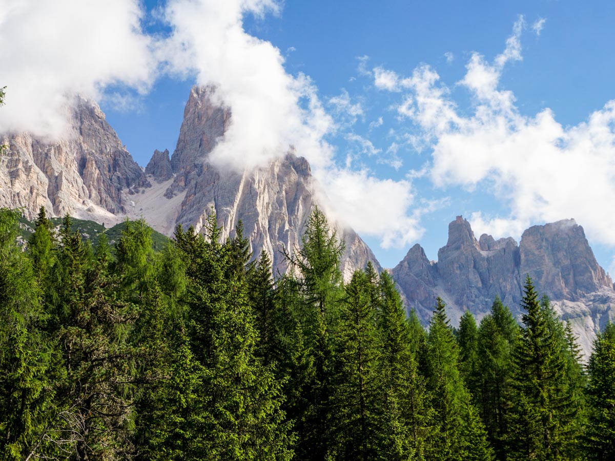 Looking upon the Lago di Sorapiss Hike in Dolomites, Italy