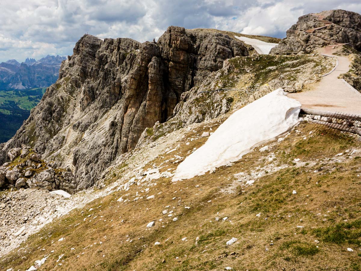 The flanks from the Lagazuoi to Passo Falzarego Hike in Dolomites, Italy
