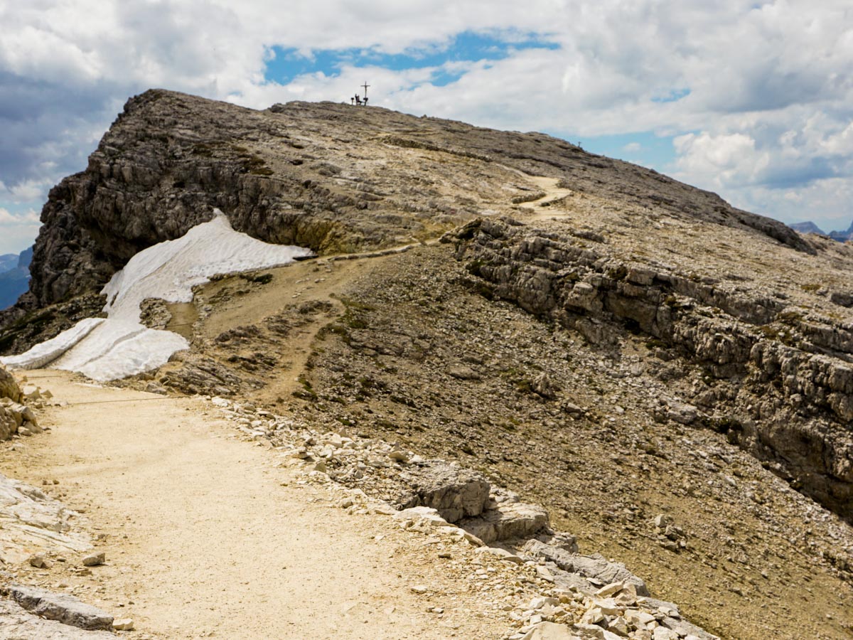 Summit of Lagazuoi from the Lagazuoi to Passo Falzarego Hike in Dolomites, Italy