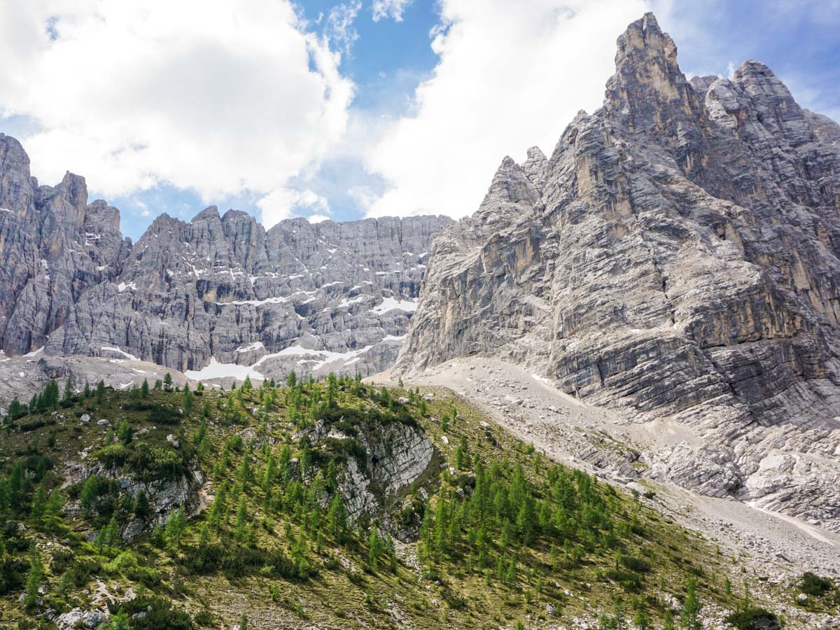 Great views from the Lago di Sorapiss Hike in Dolomites, Italy