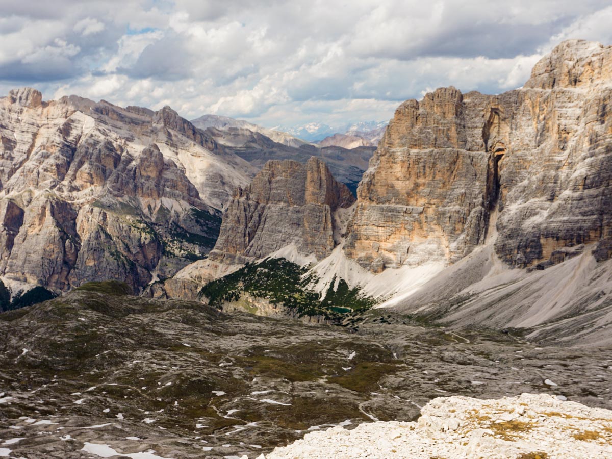 Scenery around the Lagazuoi to Passo Falzarego Hike in Dolomites, Italy