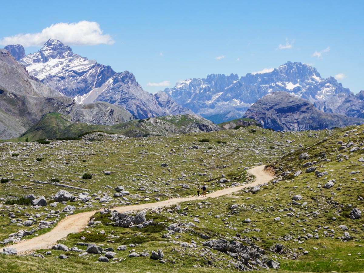 Trail to Rifugio Biella on the Alpe di Sennes Hike in Dolomites, Italy