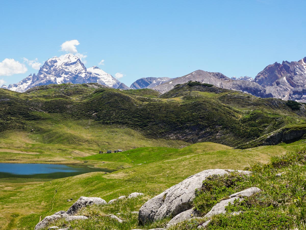 Lago Grande di Fosses on the Alpe di Sennes Hike in Dolomites, Italy