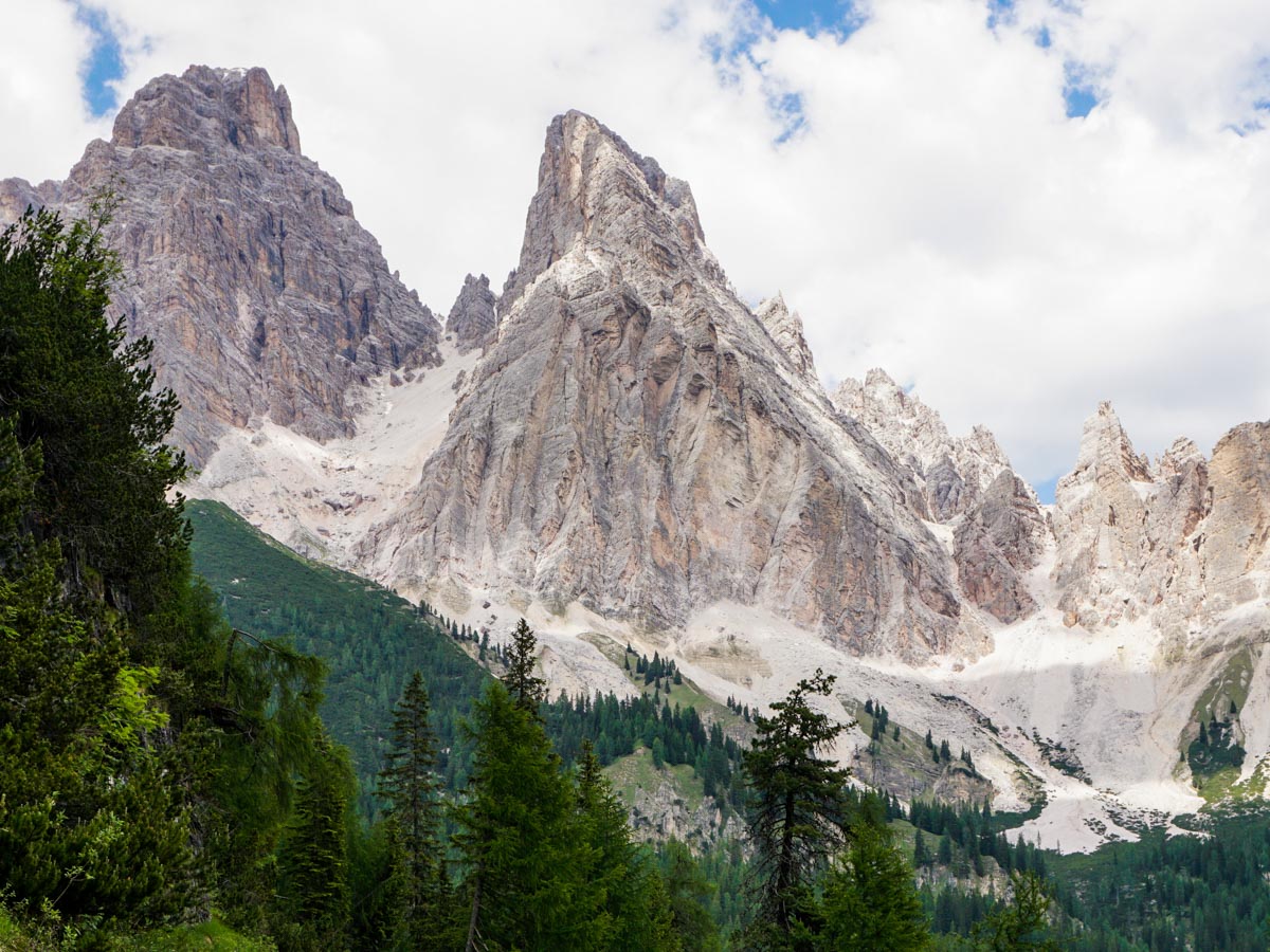 Stunning views of the Dolomites on the Lago di Sorapiss Hike in Dolomites, Italy