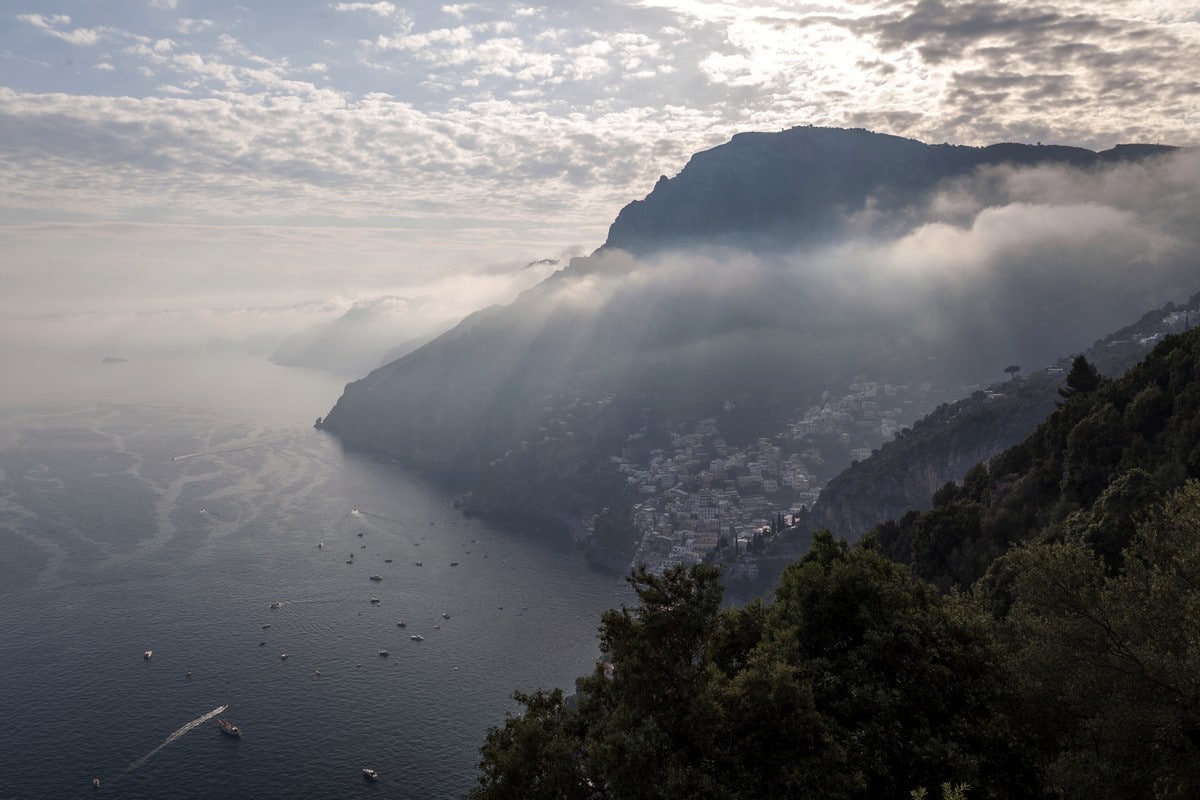 Sunset on the Amalfi Coast on the High Path of the Gods Hike in Amalfi Coast