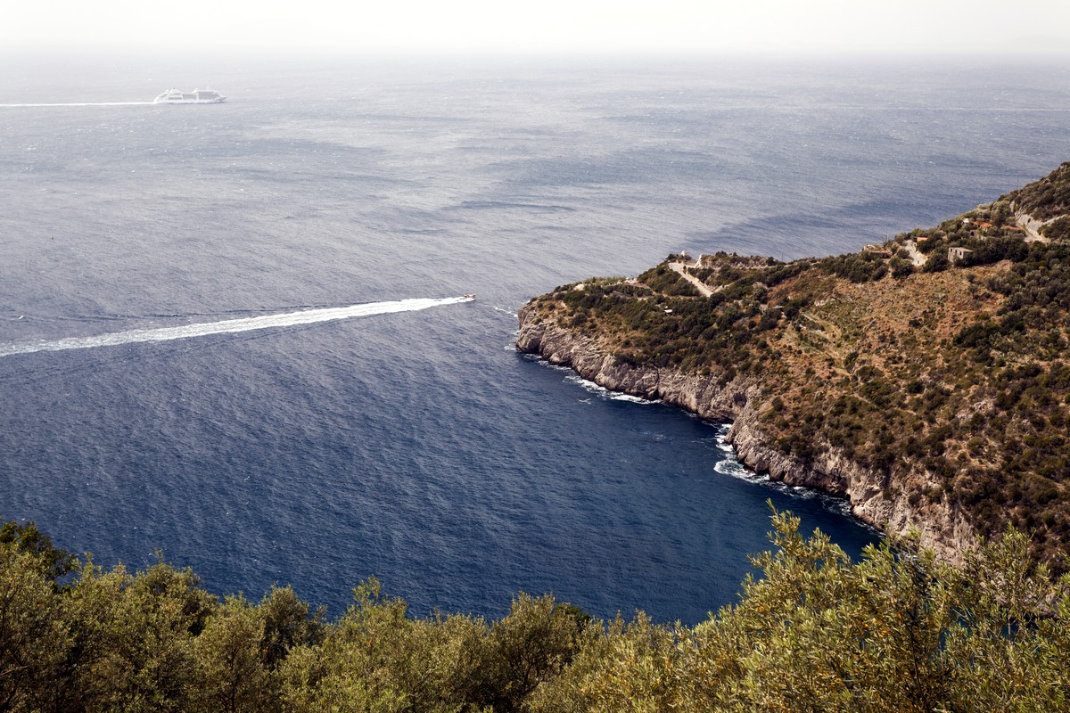 Cala Mitigliano from the Punta Campanella Hike in Amalfi Coast, Italy