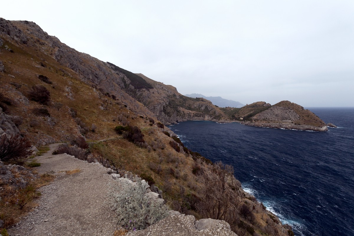 Views of the bay of Ieranto from the Punta Campanella Hike in Amalfi Coast, Italy