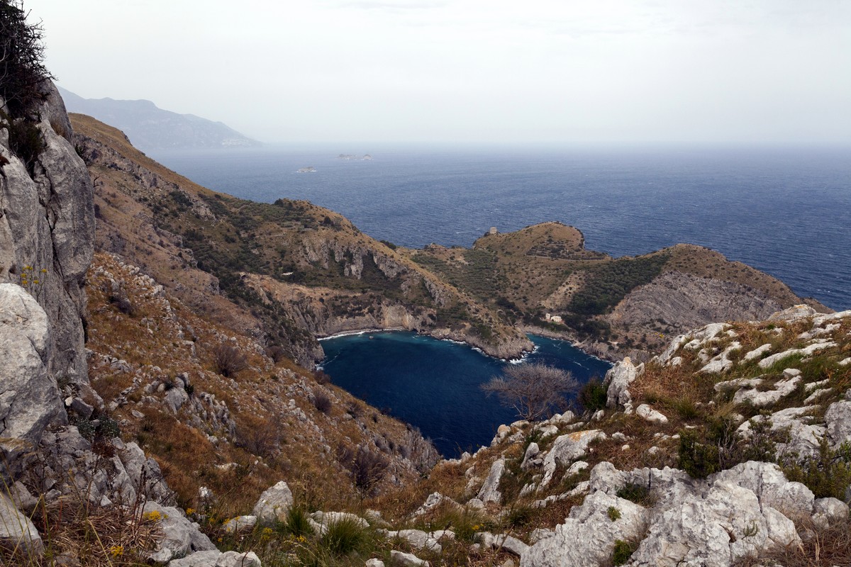 Bay of Ieranto from the Punta Campanella Hike in Amalfi Coast, Italy
