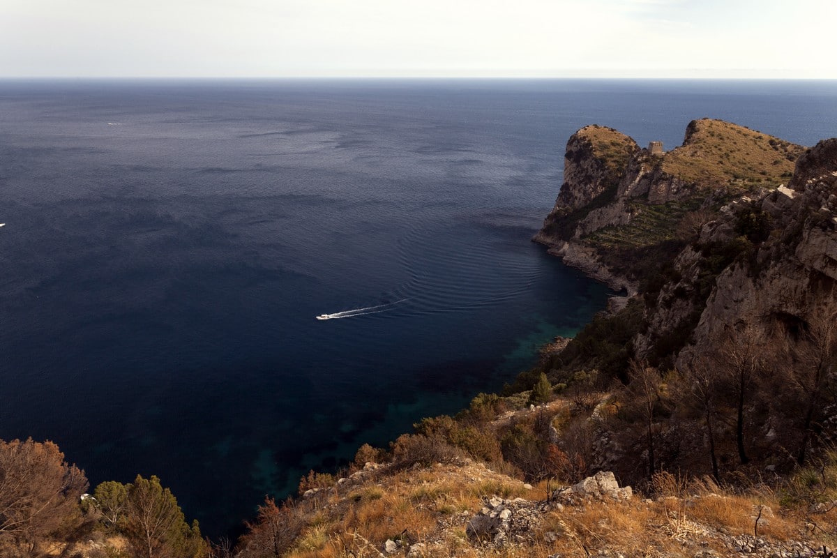 Seascape from the Bay of Ieranto Hike in Amalfi Coast, Italy