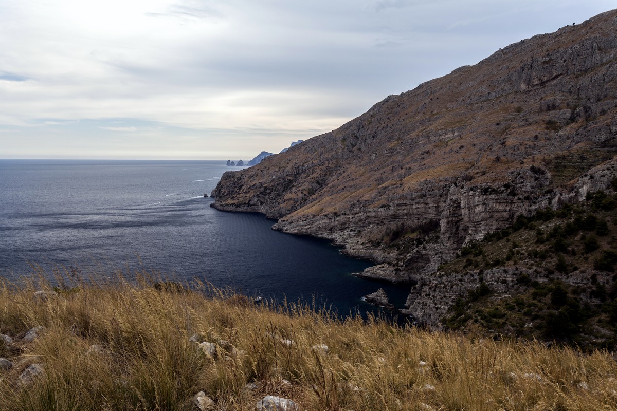 Bay of Ieranto and Capri from the Bay of Ieranto Hike in Amalfi Coast, Italy