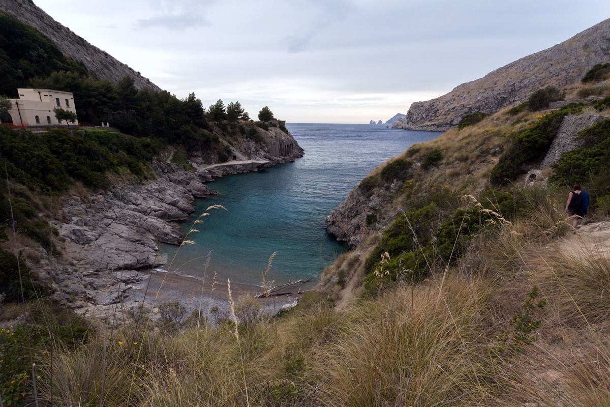 Capitello beach from the Bay of Ieranto Hike in Amalfi Coast, Italy
